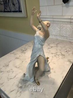 Large Schaubach Kunst Figurine Of A Beautiful Woman Dancer From Germany