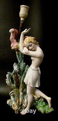 Lenci Art Deco Porcelain Lady Nude Lamp Vincenzo Bertolotti V. B. C. M Figurine