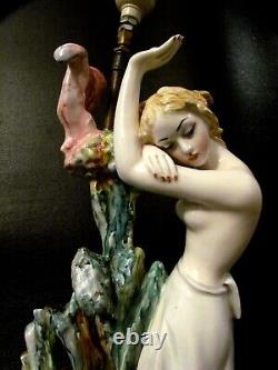 Lenci Art Deco Porcelain Lady Nude Lamp Vincenzo Bertolotti V. B. C. M Figurine