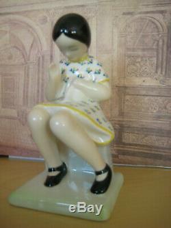 Lenci art deco porcelain girl figure Italy Torino L. R