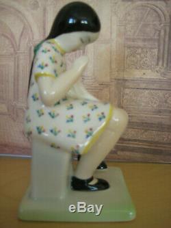 Lenci art deco porcelain girl figure Italy Torino L. R