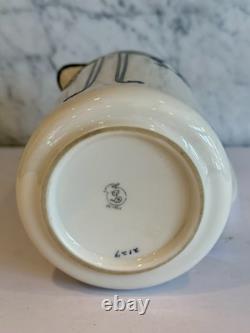 Lenox Belleek Silver Overlay Art Deco Laurel Wreath Water Pitcher 8 c. 1900