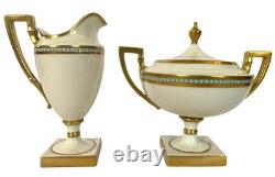 Lenox Belleek Sugar Creamer Set American Porcelain Art Deco Gold Antique RARE