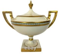 Lenox Belleek Sugar Creamer Set American Porcelain Art Deco Gold Antique RARE