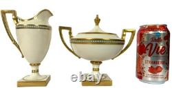 Lenox Belleek Sugar Creamer Set American Porcelain Art Deco Gold Antique RARE