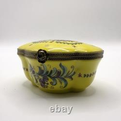 Limoges Floral Art Deco Trinket Box Chamart Peint Main France Vintage Video