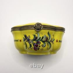 Limoges Floral Art Deco Trinket Box Chamart Peint Main France Vintage Video