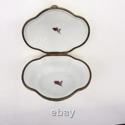 Limoges Floral Art Deco Trinket Box Chamart Peint Main France Vintage Video