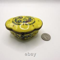 Limoges Floral Art Deco Trinket Box Chamart Peint Main France Vintage Video