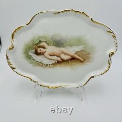 Limoges France Porcelain CFH/GDM Antique Hand Painted Tray Rare 13 Art Deco