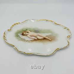 Limoges France Porcelain CFH/GDM Antique Hand Painted Tray Rare 13 Art Deco