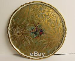 Limoges Large Plate, French Objet D'art Gold Art Deco