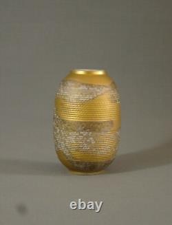 Limoges Lazeyras Beautiful Art Deco Ovoid Vase, Gold Stained Porcelain, Circa 1930