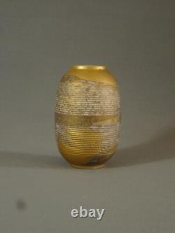 Limoges Lazeyras Beautiful Art Deco Ovoid Vase, Gold Stained Porcelain, Circa 1930