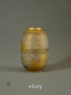 Limoges Lazeyras Beautiful Art Deco Ovoid Vase, Gold Stained Porcelain, Circa 1930