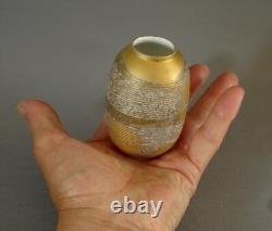 Limoges Lazeyras Beautiful Art Deco Ovoid Vase, Gold Stained Porcelain, Circa 1930