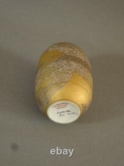 Limoges Lazeyras Beautiful Art Deco Ovoid Vase, Gold Stained Porcelain, Circa 1930
