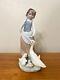 Lladro Girl Feeding Geese'feeding Time' Figurine # 1277, 10 Tall, 4 Wide, 6