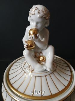 Lorenz Hutschenreuther''Der Apfelesser Cherub Art Deco Trinket Box Candy Dish