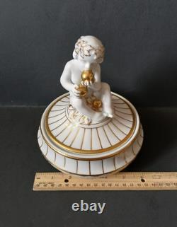 Lorenz Hutschenreuther''Der Apfelesser Cherub Art Deco Trinket Box Candy Dish