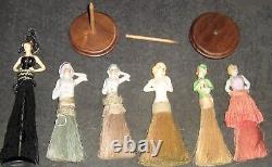 Lot 6 Art Deco Lustre Lady/Flapper Clothes Brush, Figural, Japan, Germany, Duster