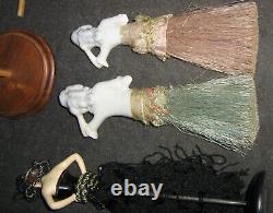 Lot 6 Art Deco Lustre Lady/Flapper Clothes Brush, Figural, Japan, Germany, Duster