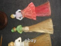 Lot 6 Art Deco Lustre Lady/Flapper Clothes Brush, Figural, Japan, Germany, Duster