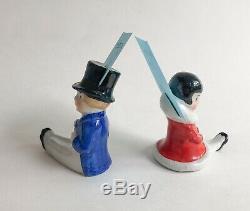 Lot Lady Gent Place Card Holder Top Hat Porcelain Figurine Germany Art Deco VTG
