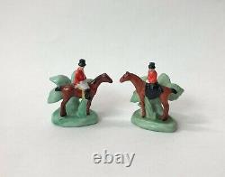 Lot Place Card Note Holder Fox Hunt Mini Lady Man Porcelain Figurine German VTG