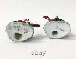 Lot Place Card Note Holder Fox Hunt Mini Lady Man Porcelain Figurine German VTG