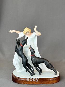 Louis Icart Art Deco 1929 COURSING II Ltd Ed Porcelain 9 Figurine withBase MINT