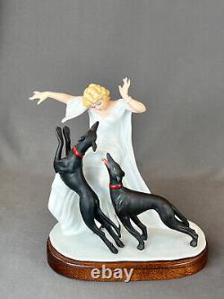 Louis Icart Art Deco 1929 COURSING II Ltd Ed Porcelain 9 Figurine withBase MINT