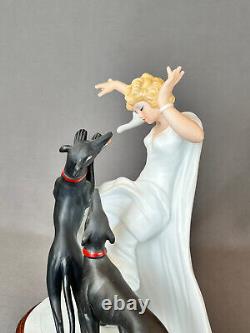 Louis Icart Art Deco 1929 COURSING II Ltd Ed Porcelain 9 Figurine withBase MINT