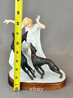 Louis Icart Art Deco 1929 COURSING II Ltd Ed Porcelain 9 Figurine withBase MINT