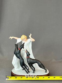 Louis Icart Art Deco 1929 COURSING II Ltd Ed Porcelain 9 Figurine withBase MINT