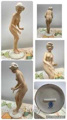 Lovely Painted Nude Lady Figurine Unterweissbach Germany Mark 9288