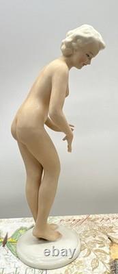 Lovely Painted Nude Lady Figurine Unterweissbach Germany Mark 9288