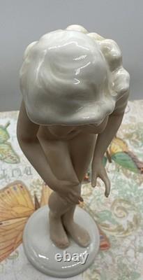 Lovely Painted Nude Lady Figurine Unterweissbach Germany Mark 9288