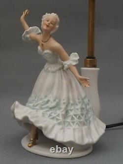 Lovely vintage Schaubach Kunst Wallendorf Germany porcelain figurine Lamp