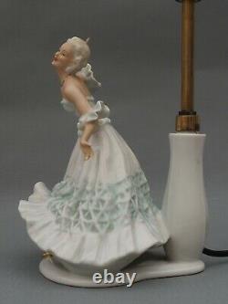 Lovely vintage Schaubach Kunst Wallendorf Germany porcelain figurine Lamp