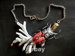 Luxury jewelry necklace vintage art nouveau deco liberty pendant charm insect by