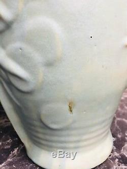 MCCOY Art DECO Pottery SAND DOLLAR MATTE Green Glaze Vase 14 TALL USA
