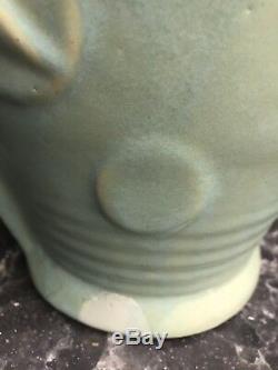 MCCOY Art DECO Pottery SAND DOLLAR MATTE Green Glaze Vase 14 TALL USA