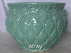 MCCoy Quilted Jardiniere Planter Turquoise Aqua Green 10 1/2