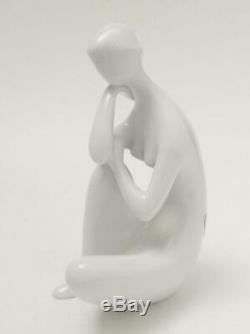 MID Century Royal Dux Bohemia White Porcelain Nude Female Lady Figure Art Deco