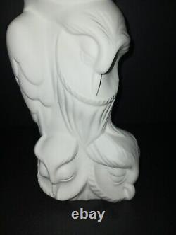 MNP Limoges Porcelain Bisque Owls Sculpture Pierre Grassinoux 13.5