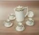 Mz Austria Porcelain Art Deco Era Set 4 Demitasse Cup + 5 Saucer + Chocolate Pot