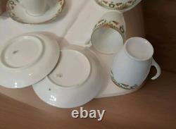 MZ Austria Porcelain Art Deco Era SET 4 Demitasse Cup + 5 Saucer + Chocolate Pot
