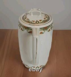 MZ Austria Porcelain Art Deco Era SET 4 Demitasse Cup + 5 Saucer + Chocolate Pot