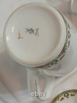 MZ Austria Porcelain Art Deco Era SET 4 Demitasse Cup + 5 Saucer + Chocolate Pot